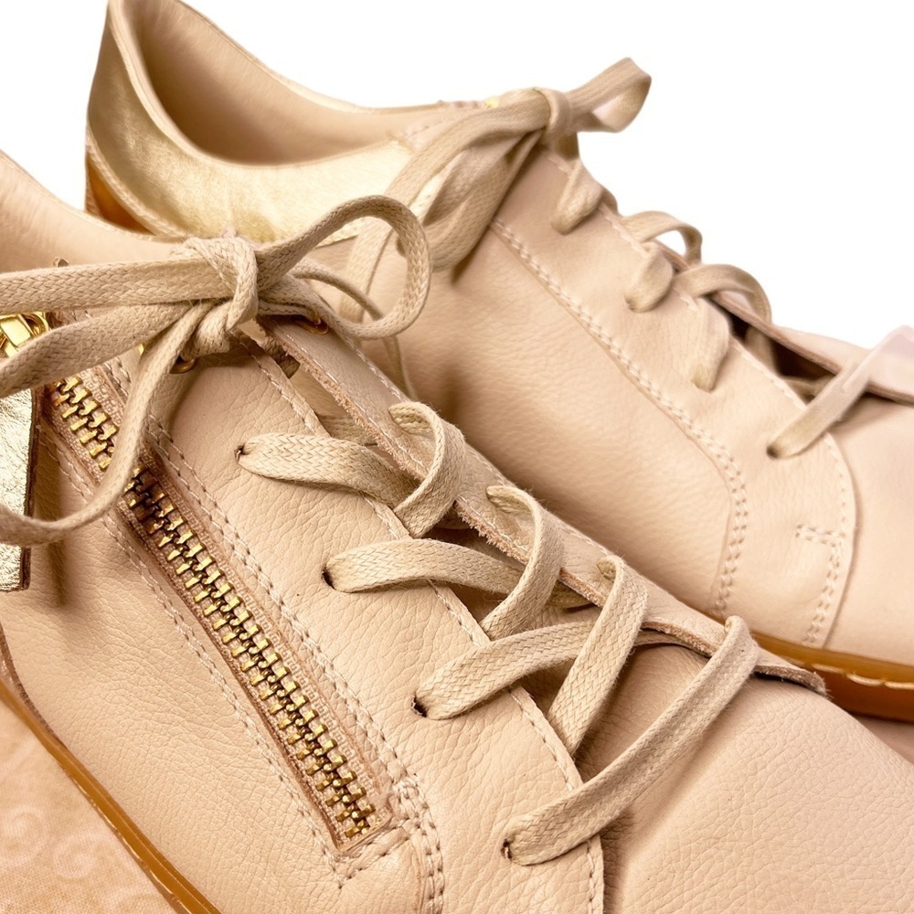 RON WHITE NEW in BOX Opal Sneaker in Calf and Cashmere Suede Cognac Size US 11 - Picture 6 of 15